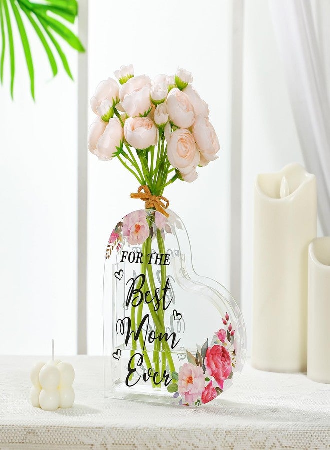 RimCereal Christmas Acrylic Gifts for Mom Acrylic Heart Vase Mom Gifts from Daughter Son Heart Shaped Decoration Clear Flower Vase for Birthday Bouquet Decor from Daughter Son - Image 1